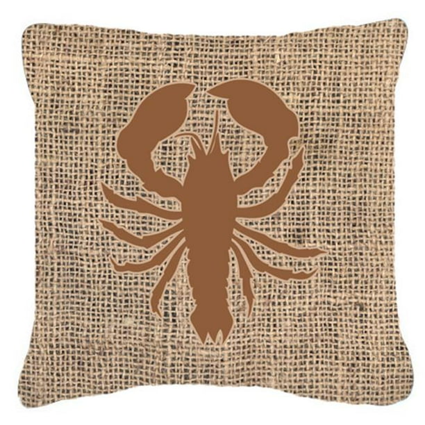 18H x18W Caroline's Treasures BB1015-BL-BN-PW1818 Lobster Burlap and Brown Canvas Fabric Decorative Pillow BB1015 Multicolor 18H x18W Caroline's Treasures BB1015-BL-BN-PW1818 Lobster Burlap and Brown Canvas Fabric Decorative Pillow BB1015 Multicolor